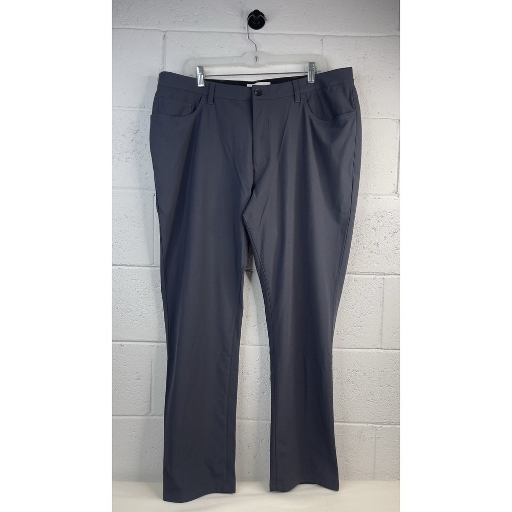 Mott and Bow Mens 5 Pocket Travel Chino Pants 38x30‎ Gray Performance Golf